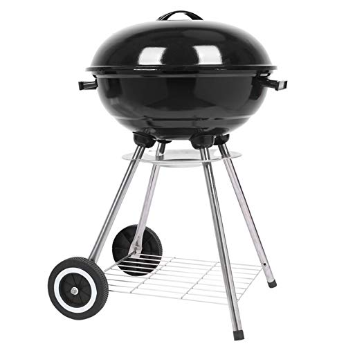 18 Inch Charcoal Stove Enamel (Cover Furnace Body) Side Wheel Diameter 15cm for Outdoor Picnic, Patio, Garden Backyard & Camping (Black)