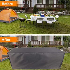 XYXH Outdoor Furniture Covers Waterproof 24" L x 20" W x 30" H, Rectangular Patio Table Cover, Garden Furniture Cover, 420D Heavy Duty Oxford Fabric Wind-Proof Anti-Snow Sun Protection