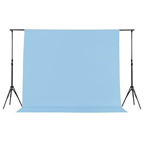 Joccun 8X10 FT Light Blue Backdrop Background for Photography,Polyester Backdrop Curtain Background Screen for Photography,Photoshoot,Video Recording,Studio(8X10ft,Light Blue)