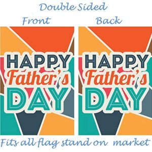 ShineSnow Happy Fathers Day Love Best Great Dad Garden Yard Flag 12"x 18" Double Sided Polyester Welcome House Flag Banners for Patio Lawn Outdoor Home Decor