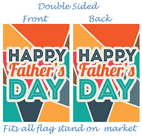 ShineSnow Happy Fathers Day Love Best Great Dad Garden Yard Flag 12"x 18" Double Sided Polyester Welcome House Flag Banners for Patio Lawn Outdoor Home Decor