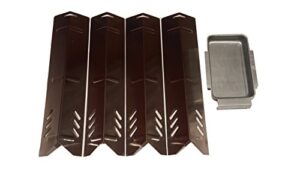 set of four replacement heat plates and one grease cup for uniflame, better home and garden and backyard grill models