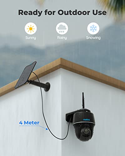 REOLINK 2K Security Camera System Wireless Outdoor, Pan Tilt Battery Solar Cam with 2.4/5GHz Dual-Band WiFi, Smart Detection, Time Lapse, 2-Way Talk, No Hub Needed, Argus PT with Solar Panel (Black)