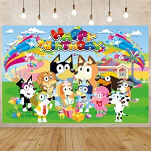 Happy Birthday Backdrop for Dog Party Decorations,5 x 3FT Birthday Banner for Girls Boys Kids Birthday Party Decor