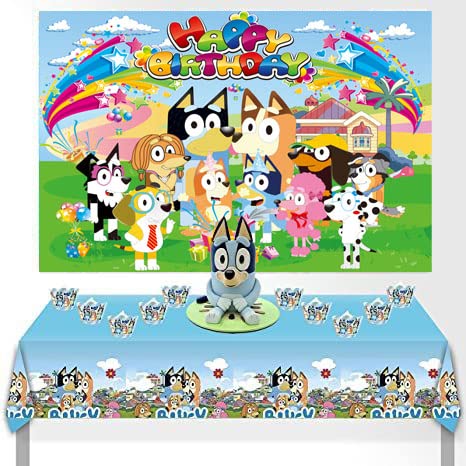 Happy Birthday Backdrop for Dog Party Decorations,5 x 3FT Birthday Banner for Girls Boys Kids Birthday Party Decor