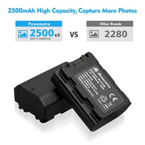 Powerextra Replacement Sony NP-FZ100 Battery and Dual USB Charger for Firmware 2.0 Sony Alpha A7 III, A7R III, A9, Sony Alpha 9, A7R3, a6600, a7R IV, Alpha a9 II, Alpha 9R, A9R, Alpha 9S Camera