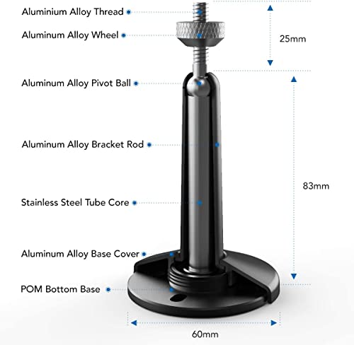 KIWI design Security Camera Mount Bracket, Universal Metal Wall Mount Fit for Ring, eufy, Wyze, Blink, Arlo, and VR Rift Sensor, Vive/Valve Index Base Station Easy to Install (3 Pack, Black)