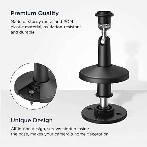 KIWI design Security Camera Mount Bracket, Universal Metal Wall Mount Fit for Ring, eufy, Wyze, Blink, Arlo, and VR Rift Sensor, Vive/Valve Index Base Station Easy to Install (3 Pack, Black)