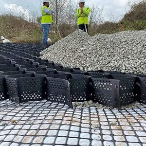 zimgod pea gravel grid paving stabilizer, geocell ground grid 2″ depth, polyethylene geo grid pavers, for garden pathway driveways subgrade work (size : 3m x 4m (10ft x 13ft))