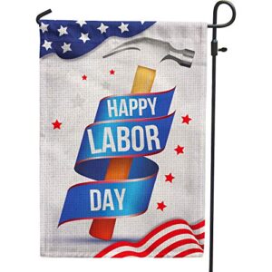 hollyhorse happy labor day garden flag – 12.5 x18 inch double sided vertical outdoor & yard flag | wonderful labor day decoration