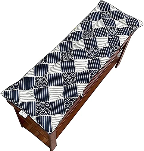 WanJing Outdoor Bench Cushion,Non-Slip Long Chair Backrest Fresco Settee Cushion with Zipper,Porch Swing Seating Pads Soft Lounger Loveseat Wicker Chair Pad,Garden and Deck Seating Pad, 36x12 Inch