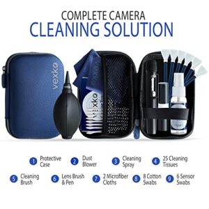 Vexko Camera Cleaning Kit for DSLR Cameras – Ideal Cleaner for Professional Camera, Sensor, Lens and LCD Screen. Compatible with Canon, Nikon, Sony, Pentax, Panasonic