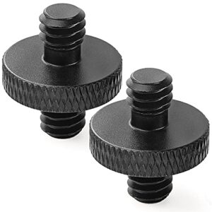 1/4″ male to 1/4″ male threaded tripod screw adapter double sided standard mounting thread converter for camera cage mount (2 pack)