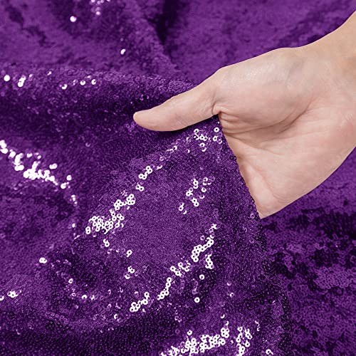 BEDDEB Purple Sequin Backdrop Curtain, 2PCS 2FTx8FT Glitter Backdrop Curtain for Christmas, Birthday, Wedding, Party Decoration