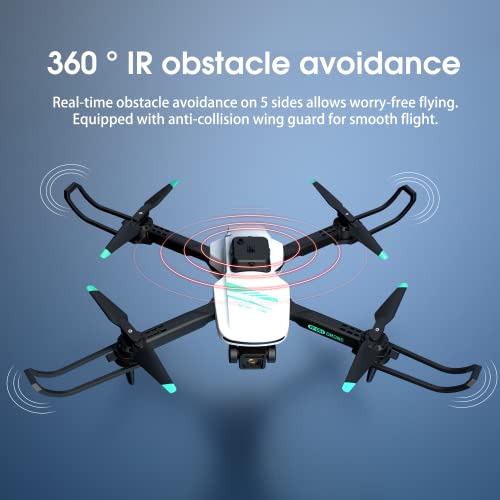 TizzyToy Drone with Camera 4K, Drones for adults, WiFi FPV RC Quadcopter with Gesture Control, 3D FlipFoldable Mini Drones Toys Gifts for Kids Beginners, Drone with LED Lights, Headless Mode,One Key Start Mode