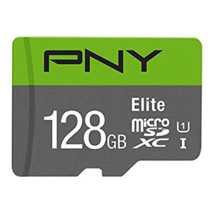 pny 128gb elite class 10 u1 microsdxc flash memory card – 100mb/s, class 10, u1, full hd, uhs-i, micro sd