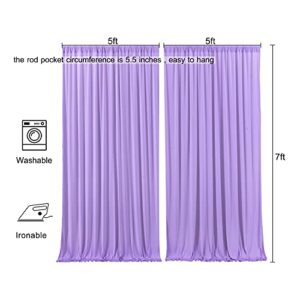 10ft x 7ft Lavender Backdrop Curtain for Parties Wedding Light Purple Wrinkle Free Backdrop Drapes Panels for Baby Shower Birthday Party Photo Photography Polyester Fabric Background Decoration