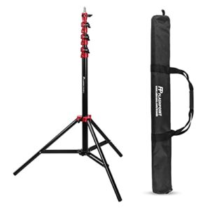 flashpoint 9.5′ red color coded pro air cushioned heavy duty light stand for photography, this portable photography light stand tripod is lightweight and durable, ideal for indoor/outdoor use
