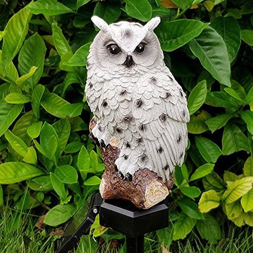 Solar Garden Lawn Light,Led Owl Shape Waterproof Outdoor Landscape Pathway Lamp for Yard Patio Home Festival Decor(White)