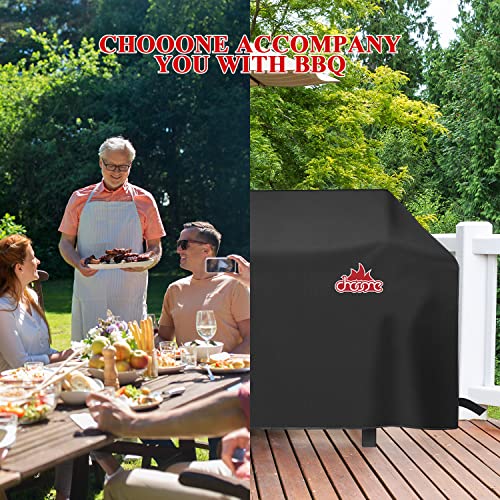 Chooone 58 Inch Grill Cover, Heavy Duty Waterproof Barbecue Gas Grill Cover, Windproof, UV and Fade Resistant, 600D BBQ Grill Cover for Weber Brinkman Char-Broil and More, Black Cover