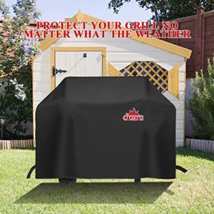 Chooone 58 Inch Grill Cover, Heavy Duty Waterproof Barbecue Gas Grill Cover, Windproof, UV and Fade Resistant, 600D BBQ Grill Cover for Weber Brinkman Char-Broil and More, Black Cover