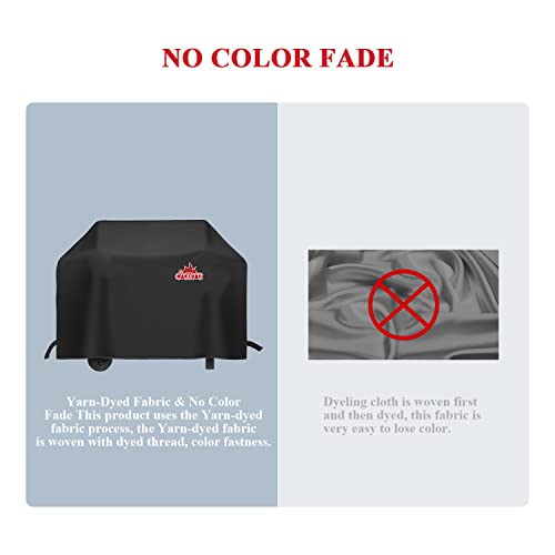 Chooone 58 Inch Grill Cover, Heavy Duty Waterproof Barbecue Gas Grill Cover, Windproof, UV and Fade Resistant, 600D BBQ Grill Cover for Weber Brinkman Char-Broil and More, Black Cover