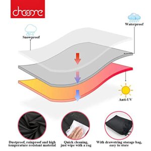 Chooone 58 Inch Grill Cover, Heavy Duty Waterproof Barbecue Gas Grill Cover, Windproof, UV and Fade Resistant, 600D BBQ Grill Cover for Weber Brinkman Char-Broil and More, Black Cover