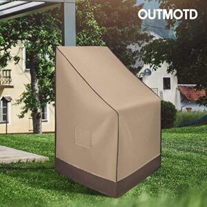 Outmotd Patio Chair Cover Garden Chair Covers for Stacking Chair 600D Heavy Duty Fabric Outdoor Furniture Cover, Reclining Garden Chair Covers, 30"W x 31"D x 43"H