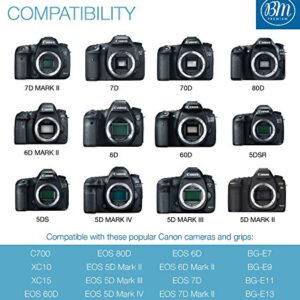 BM Premium LP-E6NH High Capacity Battery for Canon EOS R, EOS R5, EOS R6, EOS R6 II, EOS R7, EOS 90D, EOS 60D, EOS 70D, EOS 80D, EOS 5D III EOS 5D IV, EOS 6D, EOS 6D II, EOS 7D, EOS 7D Mark II Cameras