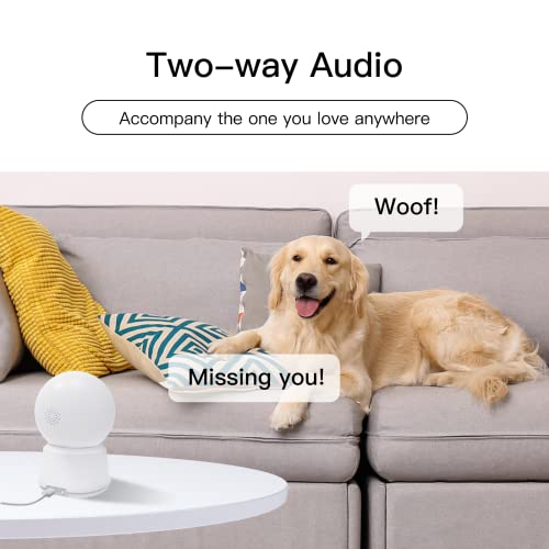 LAXIHUB Dog Camera 2K, Pet Cam Indoor Security Camera, Pan/Tilt 2.4GHz WiFi Camera with Super IR Night Vision, Motion Detection & 2-Way Audio, Compatible with Alexa & Google Assistant…