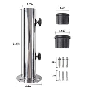 Deck Umbrella Mount,Patio Umbrella Base,Stainless Steel Patio Umbrella Stand,Umbrella Stand Outdoor Base,Umbrella Clamp Universal,Patio Umbrella Holder Stand for Decks,Docks,Garden,Pontoons,Patios