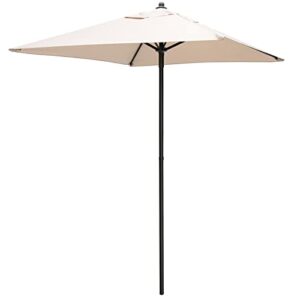 tangkula 5 ft patio umbrella, outdoor table market umbrella with quick-release button, 4 sturdy ribs, fade resistant & waterproof canopy, sun-protective patio umbrella for garden, poolside, backyard