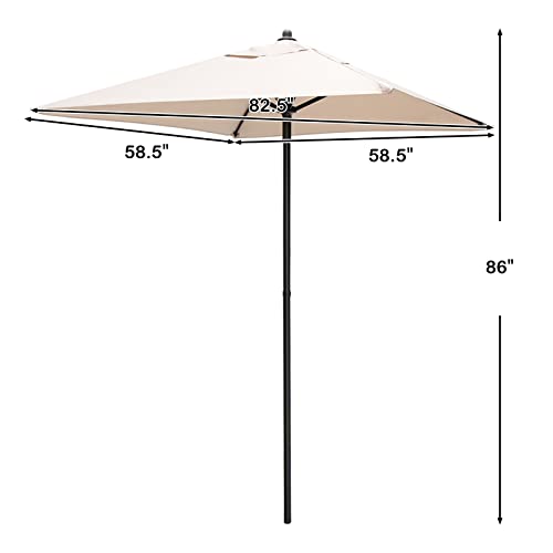 TANGKULA 5 FT Patio Umbrella, Outdoor Table Market Umbrella with Quick-Release Button, 4 Sturdy Ribs, Fade Resistant & Waterproof Canopy, Sun-protective Patio Umbrella for Garden, Poolside, Backyard