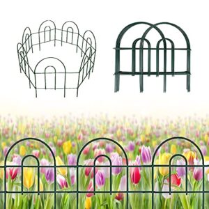 umien™ decorative garden fence rustproof iron garden fencing, animal barrier, wire fence for yard, garden border edging flower fence, outdoor fences for landscaping (18in x 20ft)