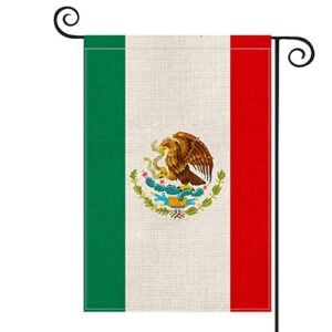 avoin mexican mx national garden flag vertical double sized, día de independecia yard outdoor decoration 12.5 x 18 inch
