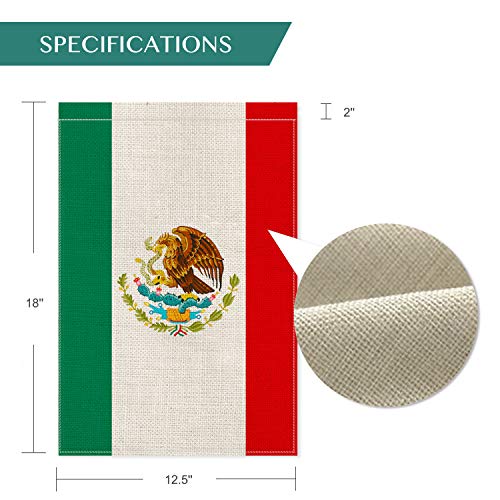 AVOIN Mexican MX National Garden Flag Vertical Double Sized, Día de independecia Yard Outdoor Decoration 12.5 x 18 Inch