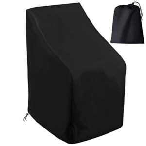 outdoor chair covers, black patio chair cover, waterproof patio chair covers for outdoor furniture all weather protection (25″ l x 25″ w x 47” h, 1 pack)