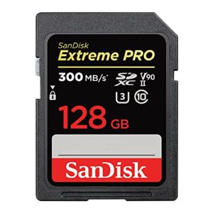 SanDisk 128GB Extreme PRO SDXC UHS-II Memory Card - C10, U3, V90, 8K, 4K, Full HD Video, SD Card - SDSDXDK-128G-GN4IN