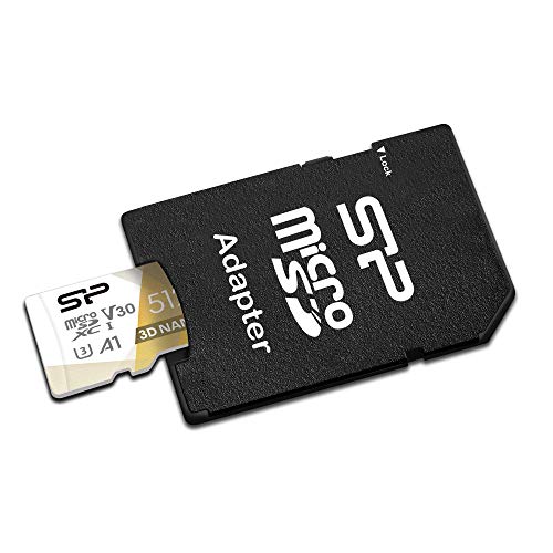 Silicon Power 512GB Micro SD Card U3 SDXC microsdxc High Speed MicroSD Memory Card with Adapter for Nintendo-Switch, Steam Deck, DJI Pocket 2 and Drone