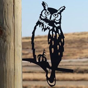 renovatio Metal Owl - Metal Birds Yard Decor - Metal Yard Art - Garden Owl - Tree Decorations Outdoor - Owl Decoy - Backyard Decor - Garden Gift - Garden & Patio Decor - Christmas Outdoor Decoration