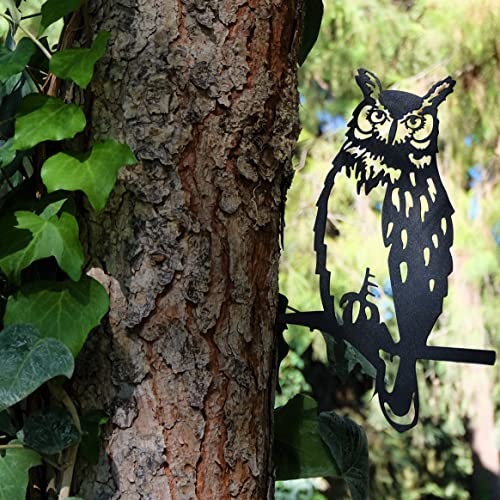 renovatio Metal Owl - Metal Birds Yard Decor - Metal Yard Art - Garden Owl - Tree Decorations Outdoor - Owl Decoy - Backyard Decor - Garden Gift - Garden & Patio Decor - Christmas Outdoor Decoration