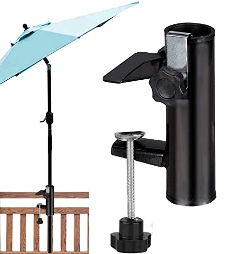 MILIMOLI Umbrella Chair Clamp, Bench Umbrella Holder Clip, Patio Umbrella Stand for Parasols, Flags and Fishing Rods on Railing, Fences, Terraces, Gardens, Benches or Shipboards