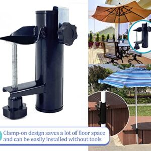 MILIMOLI Umbrella Chair Clamp, Bench Umbrella Holder Clip, Patio Umbrella Stand for Parasols, Flags and Fishing Rods on Railing, Fences, Terraces, Gardens, Benches or Shipboards