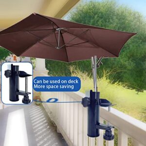 MILIMOLI Umbrella Chair Clamp, Bench Umbrella Holder Clip, Patio Umbrella Stand for Parasols, Flags and Fishing Rods on Railing, Fences, Terraces, Gardens, Benches or Shipboards