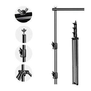 HYJ-INC 10 x 10Ft Photo Video Studio Heavy Duty Adjustable Muslin Backdrop Stand Background Support System Kit for Photography with Carrying Bag，4 Pcs Spring Clamps