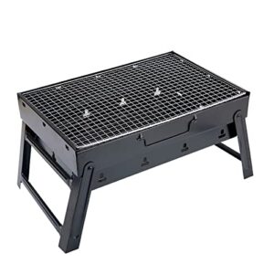 portable charcoal grill stainless steel folding grill tabletop outdoor smoker bbq for picnic garden terrace camping travel ( color : 7 pieces , size : 35*27*20cm )