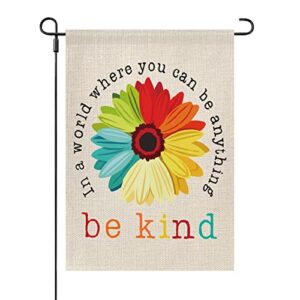 be kind garden flags for outside in a world where you can be anything be kind black outdoor flags one sizeunique small garden flag one size double sided outside small garden flag yard decor in a world where you can be anything be kind black home garden fl