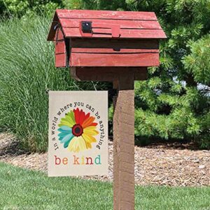 Be Kind Garden Flags for Outside In A World Where You Can Be Anything Be Kind Black Outdoor Flags One SizeUnique Small Garden Flag One Size Double Sided Outside Small Garden Flag Yard Decor In A World Where You Can Be Anything Be Kind Black Home Garden Fl