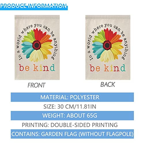 Be Kind Garden Flags for Outside In A World Where You Can Be Anything Be Kind Black Outdoor Flags One SizeUnique Small Garden Flag One Size Double Sided Outside Small Garden Flag Yard Decor In A World Where You Can Be Anything Be Kind Black Home Garden Fl