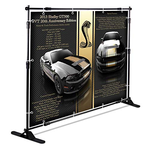 AkTop 10 x 8 ft Heavy Duty Backdrop Banner Stand Kit, Adjustable Photography Step and Repeat Stand for Parties, Portable Trade Show Photo Booth Background with Carrying Bag